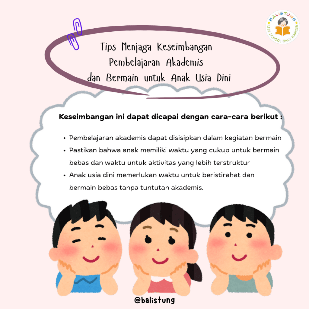 Tips Menjaga Keseimbangan Pembelajaran Akademis dan Bermain untuk Anak Usia Dini