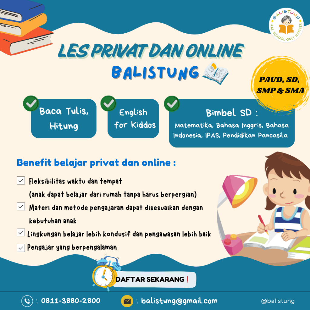 Les Privat dan Online Balistung (PAUD – SMA)