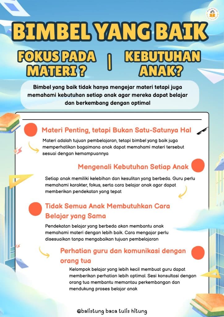 Bimbel yang Baik: Fokus pada Materi atau Kebutuhan Anak?